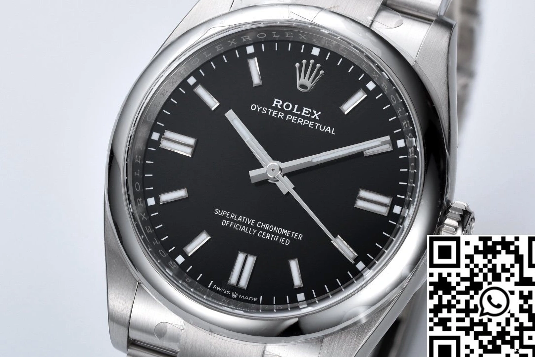 M124300-0002 41MM Dial Oyster Clean Rolex Perpetual Black Factory 0404